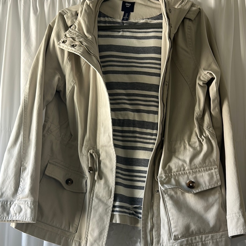 Hooded Jacket with Striped Lining